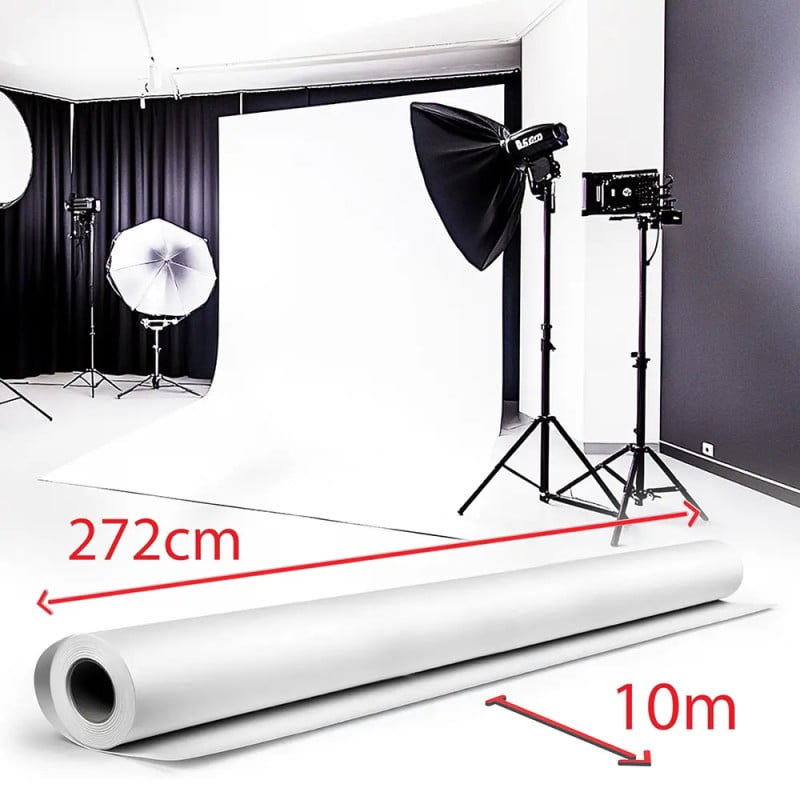 Tło fotograficzne białe 2,72x10m - kartonowe